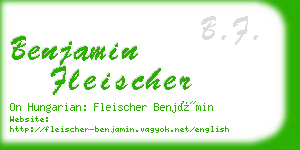 benjamin fleischer business card